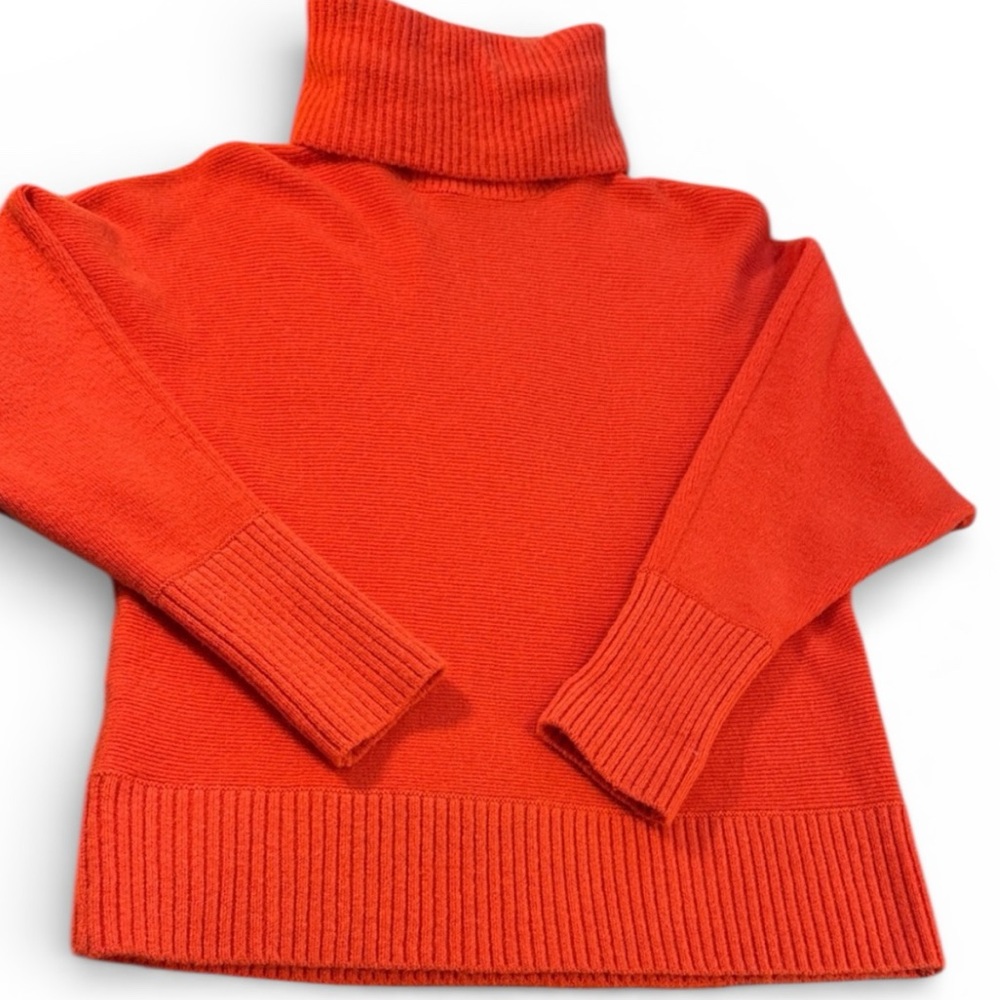 Banana Republic Vibrant chunky Orange Turtleneck Sweater xs/small wool blend